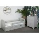 Patut junior cu sertar compartimentat YappyLux din lemn Cu laterala de protectie YappyKids 160x80 cm Gri