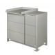 Comoda de infasat YappyClassic din lemn Cu trei sertare Cu blat de infasat detasabil YappyKids 105x50x90 cm Gri