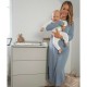 Comoda de infasat YappyClassic din lemn Cu trei sertare Cu blat de infasat detasabil YappyKids 105x50x90 cm Gri