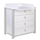 Comoda de infasat YappyEtude din lemn Cu patru sertare Cu blat de infasat detasabil YappyKids 89x86x50 cm Gri