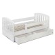 Pachet Patut junior cu sertar compartimentat YappyLux din lemn si Comoda de infasat YappyMini din lemn Alb