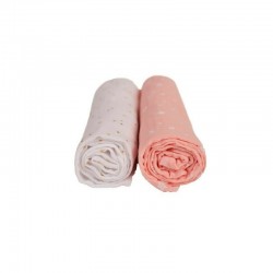 Set 2 scutece din muselina YappyBlush&Blanc Refolosibile si cu multiple utilizari Din Bumbac YappyKids Dimensiune mare 70x100cm 