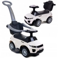 Lean Toys - Masinuta de impins 614W Cu maner de impins detasabil Cu protectii laterale Cu melodii si claxon Cu suport jucarii su