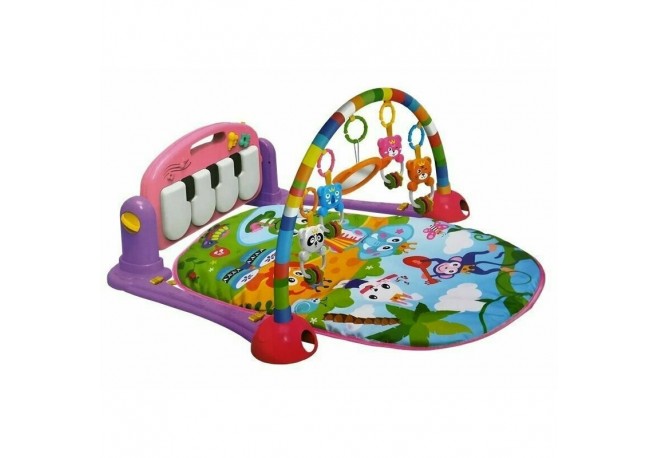 Lean Toys - Salteluta de activitate cu pian Cu 4 jucarii Cu oglinda Multicolor