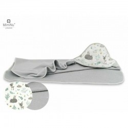 MimiNu - Prosop mare cu gluga Dimensiune 100x100 cm Din bumbac si thermo fleece Materiale certificate Oeko Tex Standard 100 Fore