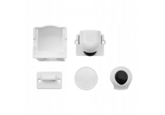 Bocioland - Set 4 protectii magnetice pentru mobilier Cu banda adeziva Alb