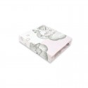 Qmini - Cearceaf cu elastic pentru patut 140X70 cm Din bumbac certificat Oeko Tex Standard 100 Teddy Bear with Pink Heart