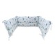 Qmini - Aparatoare pentru patut 120x60 cm Din bumbac certificat Oeko Tex Standard 100 180x30 cm Cu panglici Fox and Rabbit Blue