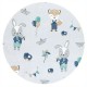 Qmini - Aparatoare pentru patut 120x60 cm Din bumbac certificat Oeko Tex Standard 100 180x30 cm Cu panglici Fox and Rabbit Blue