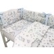 Qmini - Lenjerie patut 3 piese Cu protectie laterala Din bumbac certificat Oeko Tex Standard 100 Pentru patut 120x60 cm Teddy Be
