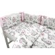Qmini - Lenjerie patut 3 piese Cu protectie laterala Din bumbac certificat Oeko Tex Standard 100 Pentru patut 120x60 cm Dream Ca