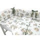 Qmini - Lenjerie patut 3 piese Cu protectie laterala Din bumbac certificat Oeko Tex Standard 100 Pentru patut 140x70 cm Safari