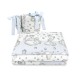 Qmini - Lenjerie patut 3 piese Cu protectie laterala Din bumbac certificat Oeko Tex Standard 100 Pentru patut 140x70 cm Teddy Be