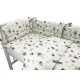 Qmini - Lenjerie patut 3 piese Cu protectie laterala Din bumbac certificat Oeko Tex Standard 100 Pentru patut 140x70 cm Fox and 