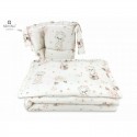 MimiNu - Lenjerie patut 3 piese Cu protectie laterala Cu volanase Din bumbac certificat Oeko Tex Standard 100 Pentru patut 120x6