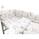 MimiNu - Lenjerie patut cu 4 piese Cu doua protectii laterale Cu volanase Din bumbac certificat Oeko Tex Standard 100 Pentru pat