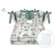 MimiNu - Set lenjerie patut cu 6 piese Cu pilota si perna Cu doua aparatori laterale Din bumbac certificat Oeko Tex Standard 100