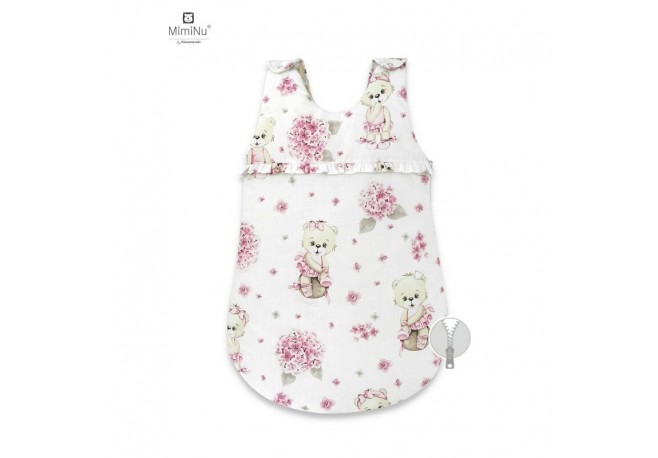 MimiNu - Sac de dormit pentru bebelusi De iarna Cu volanase Din bumbac certificat Oeko Tex Standard 100 Cu fermoar lateral Cu ca