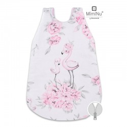 MimiNu - Sac de dormit pentru bebelusi De iarna Din bumbac certificat Oeko Tex Standard 100 Cu fermoar lateral Cu capse pe umar 