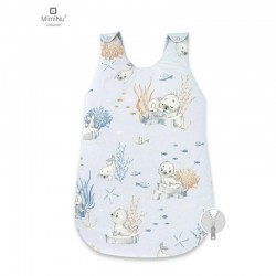 MimiNu - Sac de dormit pentru bebelusi De iarna Din bumbac certificat Oeko Tex Standard 100 Cu fermoar lateral Cu capse pe umar 