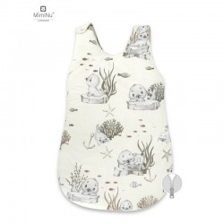 MimiNu - Sac de dormit pentru bebelusi De iarna Din bumbac certificat Oeko Tex Standard 100 Cu fermoar lateral Cu capse pe umar 