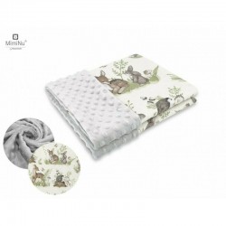 MimiNu - Paturica pufoasa cu doua fete Dimensiune 75x100 cm Din tesatura minky si bumbac Materiale certificate Oeko Tex Standard