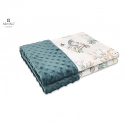 MimiNu - Paturica pufoasa cu doua fete Dimensiune 75x100 cm Din tesatura Minky si bumbac Materiale certificate Oeko Tex Standard
