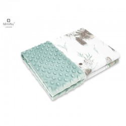 MimiNu - Paturica pufoasa cu doua fete Dimensiune 75x100 cm Din tesatura minky si bumbac Materiale certificate Oeko Tex Standard