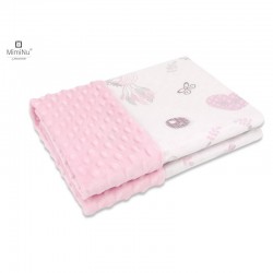 MimiNu - Paturica pufoasa cu doua fete Dimensiune 75x100 cm Din tesatura minky si bumbac Materiale certificate Oeko Tex Standard