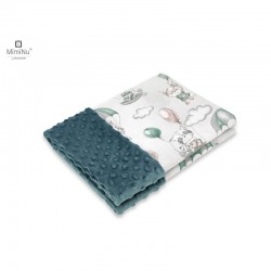 MimiNu - Paturica pufoasa cu doua fete Dimensiune 75x100 cm Din tesatura minky si bumbac Materiale certificate Oeko Tex Standard