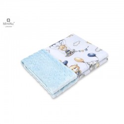 MimiNu - Paturica pufoasa cu doua fete Dimensiune 75x100 cm Din tesatura minky si bumbac Materiale certificate Oeko Tex Standard