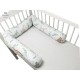 MimiNu - Aparatoare tip rulou pentru patut Lungime 180 cm Din bumbac certificat Oeko Tex Standard 100 Cu diametru de 10 cm Lulu 