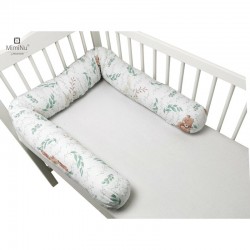 MimiNu - Aparatoare tip rulou pentru patut Lungime 180 cm Din bumbac certificat Oeko Tex Standard 100 Cu diametru de 10 cm Lulu 