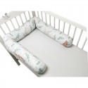 MimiNu - Aparatoare tip rulou pentru patut Lungime 180 cm Din bumbac certificat Oeko Tex Standard 100 Cu diametru de 10 cm Lulu 