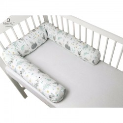 MimiNu - Aparatoare tip rulou pentru patut Lungime 180 cm Din bumbac certificat Oeko Tex Standard 100 Cu diametru de 10 cm Fores
