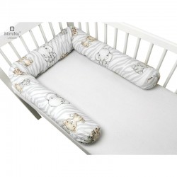 MimiNu - Aparatoare tip rulou pentru patut Lungime 180 cm Din bumbac certificat Oeko Tex Standard 100 Cu diametru de 10 cm Safar