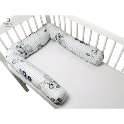 MimiNu - Aparatoare tip rulou pentru patut Lungime 180 cm Din bumbac certificat Oeko Tex Standard 100 Cu diametru de 10 cm Old R