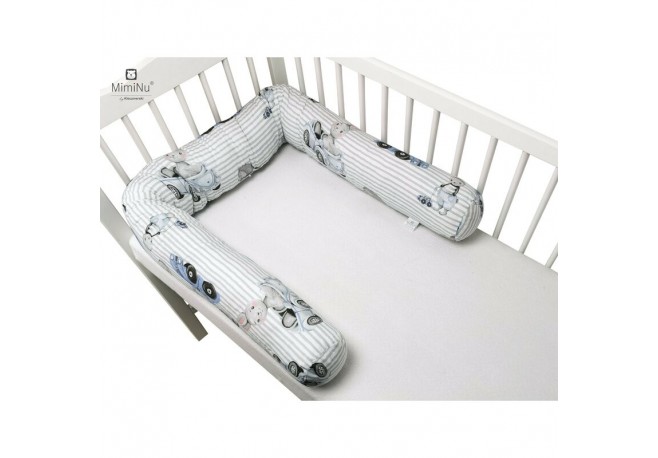 MimiNu - Aparatoare tip rulou pentru patut Lungime 180 cm Din bumbac certificat Oeko Tex Standard 100 Cu diametru de 10 cm Old R