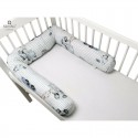 MimiNu - Aparatoare tip rulou pentru patut Lungime 180 cm Din bumbac certificat Oeko Tex Standard 100 Cu diametru de 10 cm Old R