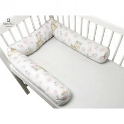 MimiNu - Aparatoare tip rulou pentru patut Lungime 180 cm Din bumbac certificat Oeko Tex Standard 100 Cu diametru de 10 cm Sweet