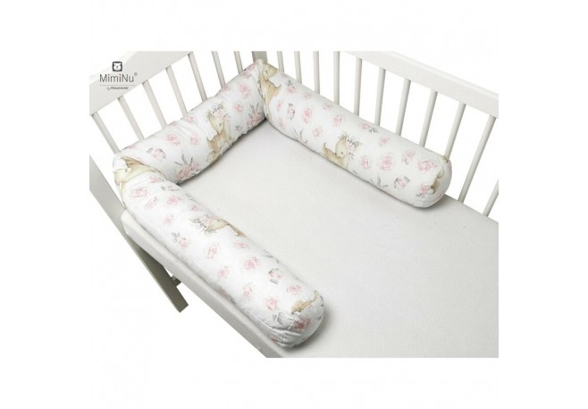 MimiNu - Aparatoare tip rulou pentru patut Lungime 180 cm Din bumbac certificat Oeko Tex Standard 100 Cu diametru de 10 cm Sweet