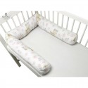 MimiNu - Aparatoare tip rulou pentru patut Lungime 180 cm Din bumbac certificat Oeko Tex Standard 100 Cu diametru de 10 cm Sweet