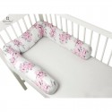 MimiNu - Aparatoare tip rulou pentru patut Lungime 180 cm Din bumbac certificat Oeko Tex Standard 100 Cu diametru de 10 cm Peoni