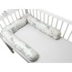 MimiNu - Aparatoare tip rulou pentru patut Lungime 180 cm Din bumbac certificat Oeko Tex Standard 100 Cu diametru de 10 cm Desig