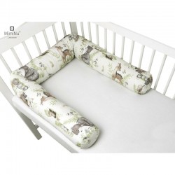 MimiNu - Aparatoare tip rulou pentru patut Lungime 180 cm Din bumbac certificat Oeko Tex Standard 100 Cu diametru de 10 cm Desig