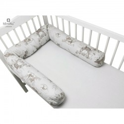 MimiNu - Aparatoare tip rulou pentru patut Lungime 180 cm Din bumbac certificat Oeko Tex Standard 100 Cu diametru de 10 cm Desig