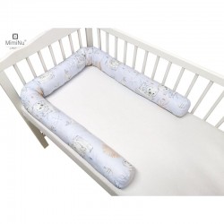 MimiNu - Aparatoare tip rulou pentru patut Lungime 180 cm Din bumbac certificat Oeko Tex Standard 100 Cu diametru de 10 cm Desig