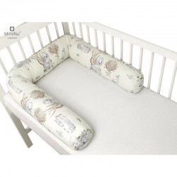 MimiNu - Aparatoare tip rulou pentru patut Lungime 180 cm Din bumbac certificat Oeko Tex Standard 100 Cu diametru de 10 cm Desig