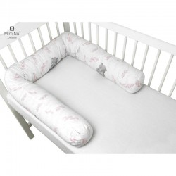 MimiNu - Aparatoare tip rulou pentru patut Lungime 180 cm Din bumbac certificat Oeko Tex Standard 100 Cu diametru de 10 cm Lulu 