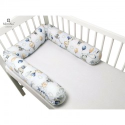 MimiNu - Aparatoare tip rulou pentru patut Lungime 180 cm Din bumbac certificat Oeko Tex Standard 100 Cu diametru de 10 cm Parac